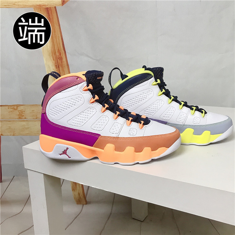 Air Jordan 9 AJ9粉紫鸳鸯彩色拼接女子高帮篮球鞋 CV0420-100-图3