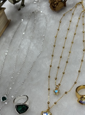 3099水晶戒指女高级感小众设计欧美风个性百搭指环