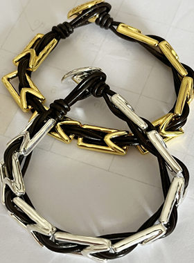 UNOde50金属片编织手链男女通用个性链条手镯时尚个性饰品