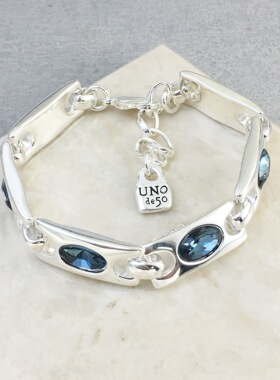 西班牙unode50蓝色水晶手链几何图形欧美跨境饰品