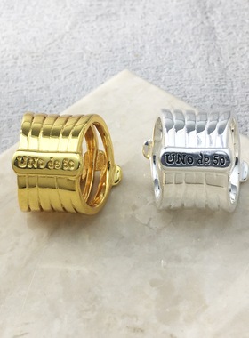 西班牙UNOde50轻奢复古多层钉子戒指女小众简约气质