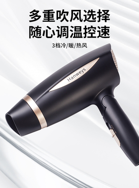 Hanweys 汉威斯电吹风HSD-81115（黑色）折叠负离子大功率电吹风