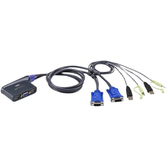 ATEN CS62US KVM VGA switch, two in and one out, computer keyboard and mouse converter