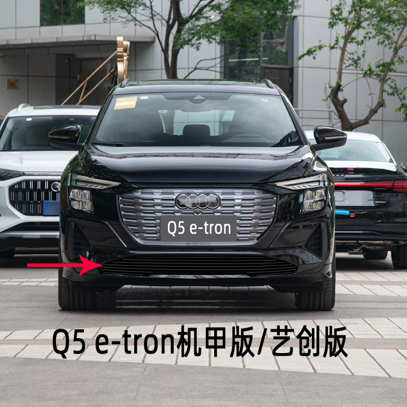 奥迪Q4etron防虫网装饰Q5etron中网外观前脸改装件保险杠亮条配件-图2