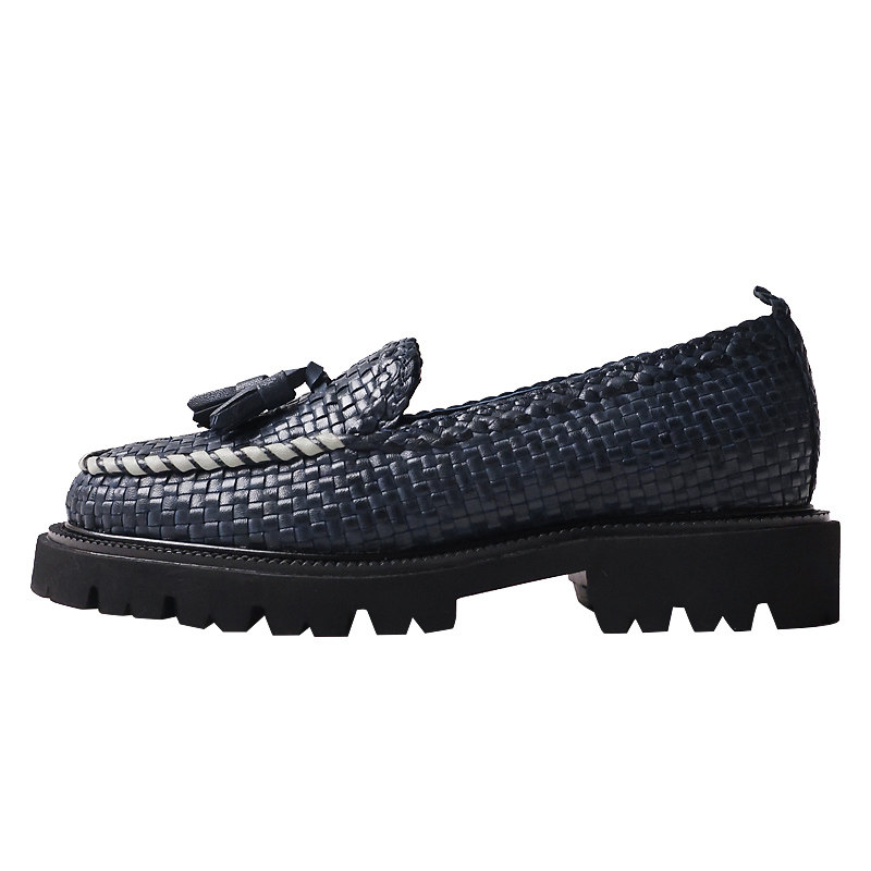 惬意摩登范！意大利客单编织羊皮圆头中口四季英伦厚底女乐福鞋特,淘宝优惠券,粉丝福利购,淘宝优惠卷