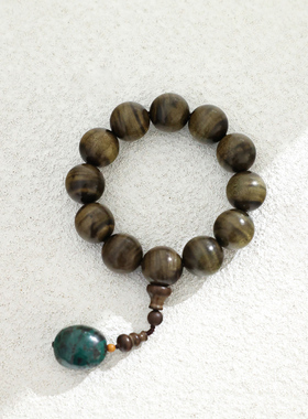 金丝楠阴沉木乌木绿松石男女手串