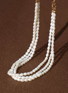 巴黎女神法式赫本风三层珍珠项链