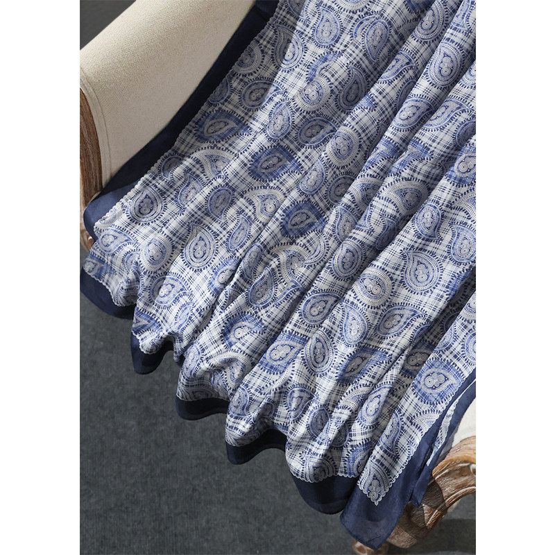 KAKA欧洲客单真丝洋纺腰果花窗帘格复古优雅大长巾防晒披肩女围巾,淘宝优惠券,粉丝福利购,淘宝优惠卷