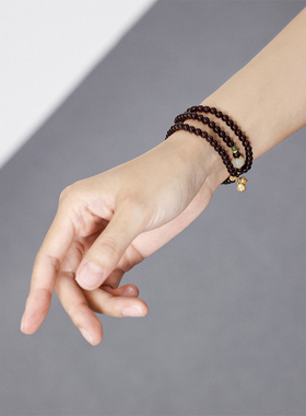 新中式石榴石莲花莲蓬纳福手串女