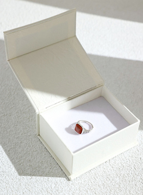 复古国风南红玛瑙925银开口戒指