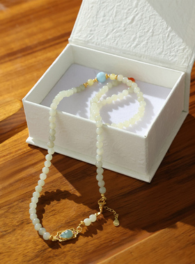 国风和田玉冰晴水项链锁骨链手串