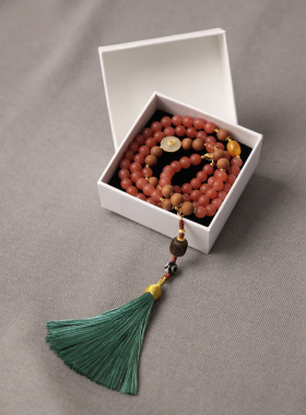 新中式国风南红山檀木项链手串女