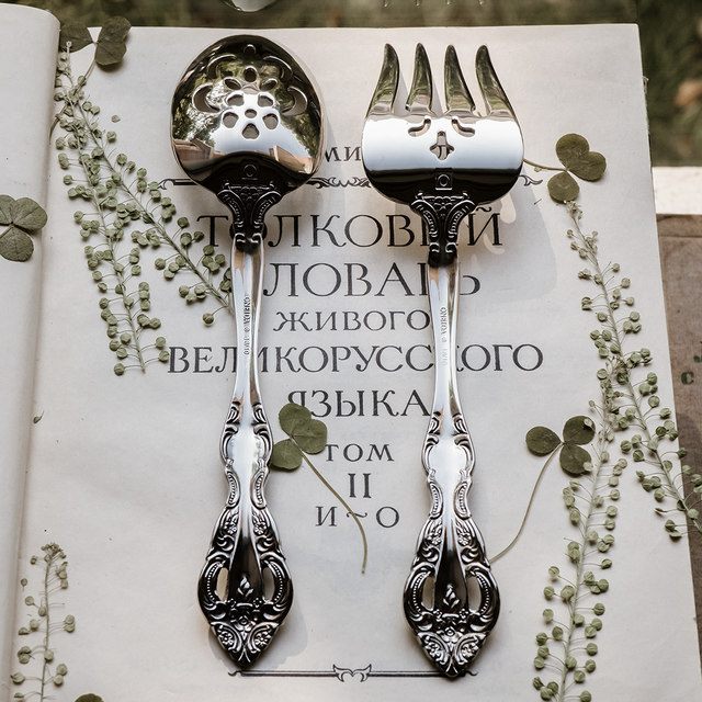 18/10 stainless steel baroque retro relief male spoon male colander/fork/export big brand original order/limited edition