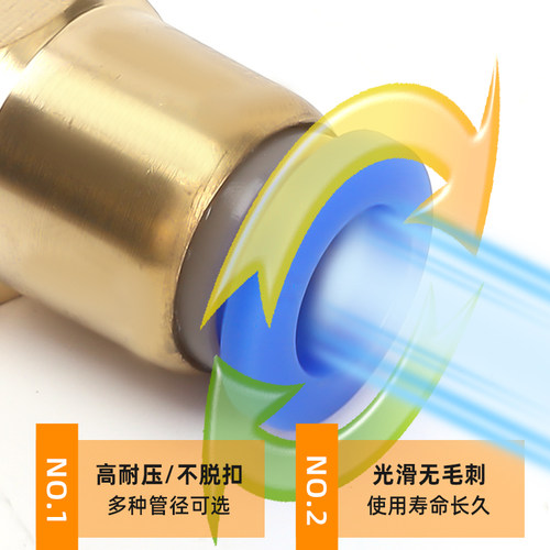 铜内螺纹直通气管快插气动元件快速接头PCF6-01/8-02/10-03/12-04 - 图2