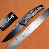 Bear head quantum high-end folding knife high hardness Austrian M390 powder steel knife outdoor camping fruit knife