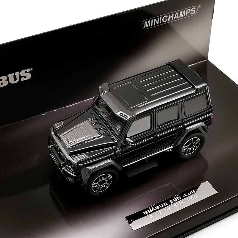 迷你切汽车模型Minichamps 1/43树脂模型巴博斯500 4×4平方黑色-图0