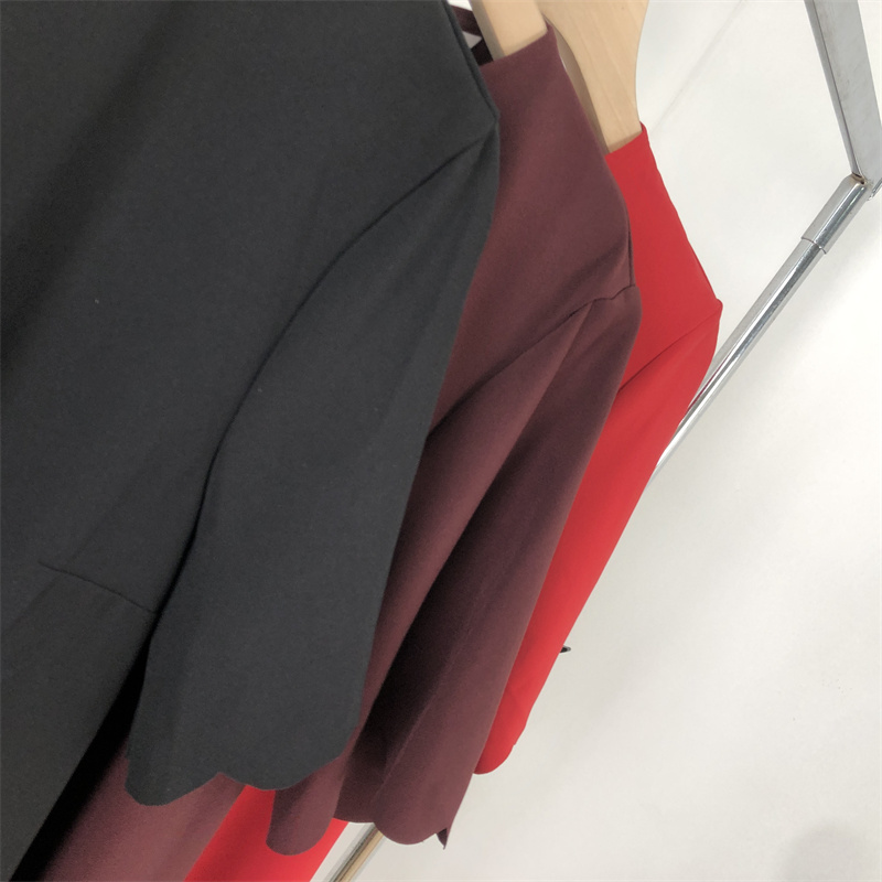 外贸欧美 捡漏 波浪花边 简约宽松版大码连衣裙 - 图2