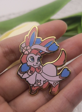 神奇宝贝仙子伊布宠物小精灵Sylveon金属徽章