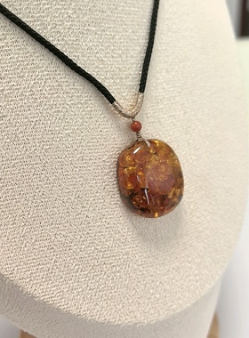 D147# 天然蜜蜡花珀方牌吊坠24*21.8*10mm 重4.17克
