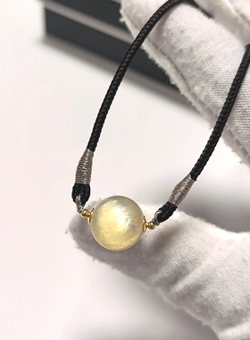 D1228# 天然金锂云母吊坠锁骨链12mm