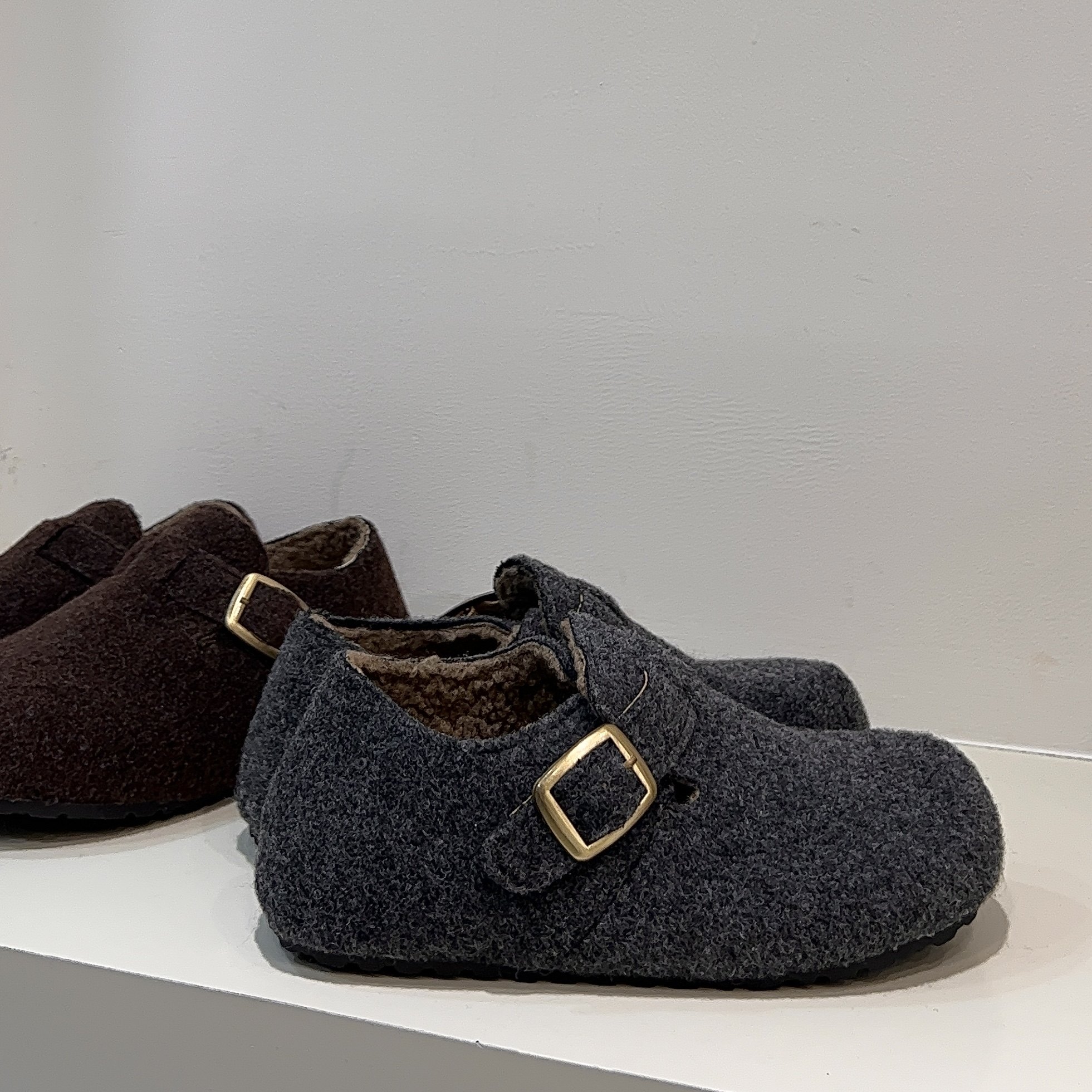 拍大一码圆头毛毡加绒勃肯鞋女冬季一脚蹬保暖棉瓢鞋毛呢乐福鞋,淘宝优惠券,粉丝福利购,淘宝优惠卷