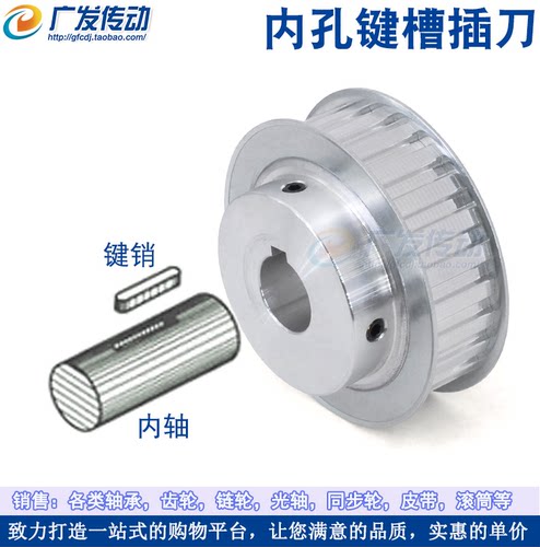 L20齿同步轮 L-20齿/T 槽宽21/27同步皮带轮凸台带顶丝成品孔可选 - 图2
