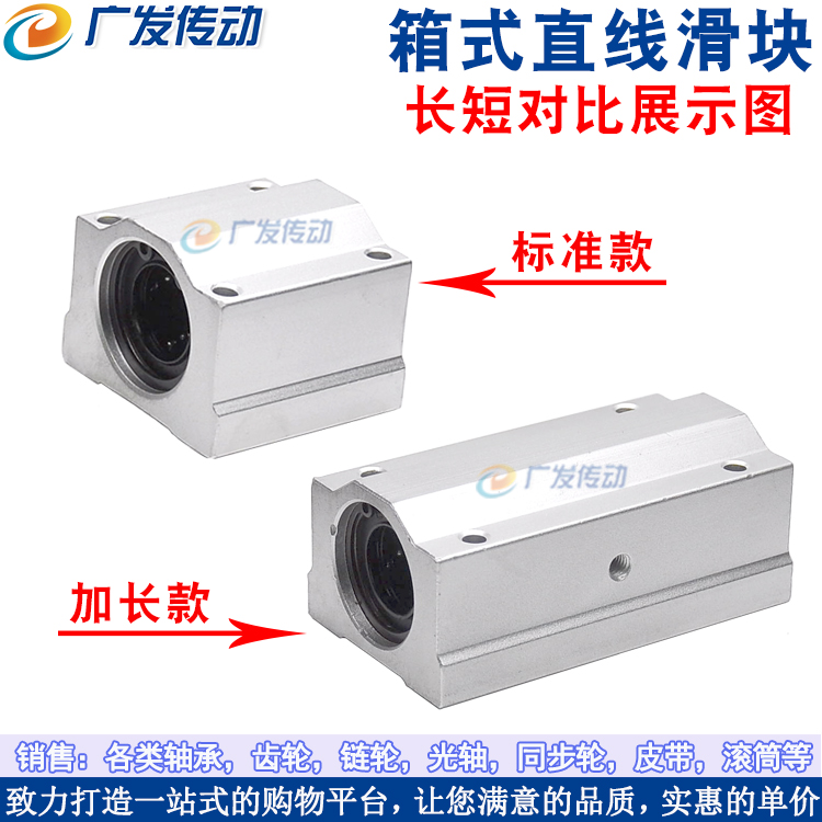 加长滑块轴承 加长箱式单元 直线滑块加长型 SCS20LUU SC20LUU - 图2
