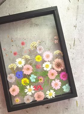 雅致复古田园真花压花装饰相框手作diy礼物生日毕业教师节花礼