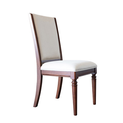 缅因森林美式软包椅子实木餐椅防污靠背轻奢高级灰简美经典白蜡木 虎窝淘