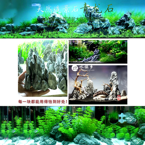 青龙石水族造景石水草微景观水陆鱼缸石景 ADA假山石头水草缸布景 - 图0