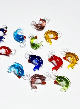 精品 捷克琉璃小海豚可爱娃娃散珠小坠子diy手链项链串珠饰品配件