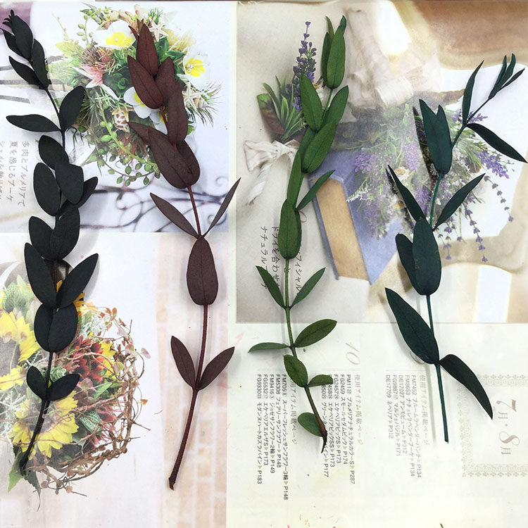 情人节永生花diy手腕花配叶美叶桉尖尤加利竹叶手工制作玻璃罩礼