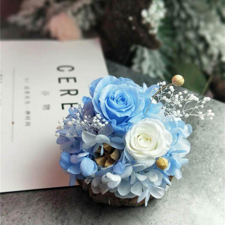 情人节圆木片diy麋鹿摆台永生花手工材料实木材料年轮画车载底座