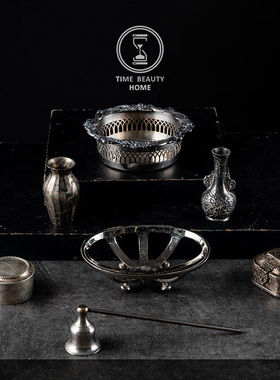 时光美器美式镀银摆件