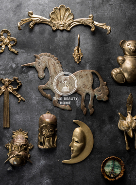 欧美黄铜壁挂西洋古董家居摆设