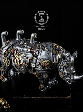 赛博朋克骷颅动物摆件