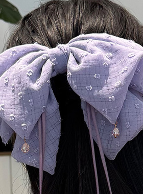 超仙气紫色碎花系列抓夹温柔发夹发饰女马尾头绳时尚丸子头鲨鱼夹