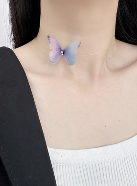 choker度假风透明鱼线隐形项圈