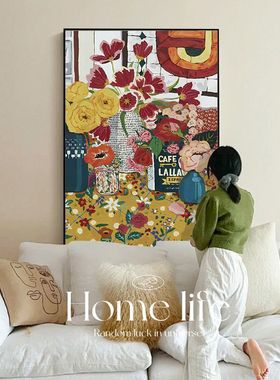 美拉德沙发背景墙客厅装饰画玄关过道样板间油画挂画餐厅卧室