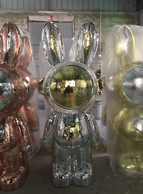 手工贴片豹子客厅落地装饰家居摆件金色豹子马暴力熊兔子