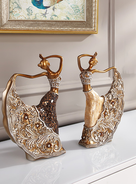 欧式风孔雀舞玄关电视柜工艺品