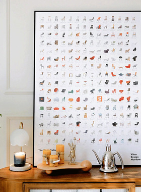 Vitra设计经典椅子画北欧极简风格挂画家具店客厅玄关卧室落地画
