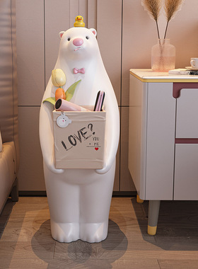 暴力熊摆件客厅沙发旁收纳置物玄关大型落地软装饰品乔迁新居