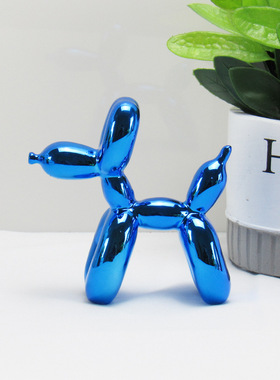 北欧电镀气球狗摆件家居客厅电视柜创意装饰品树脂工艺品跨境