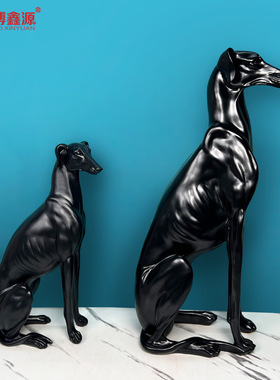 树脂现代风格猎狗落地摆件家居装饰庭院门口动物招财狗乔迁