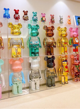 外贸bearbrick1000%暴力熊潮玩积木熊手办70CM公仔客厅摆件可