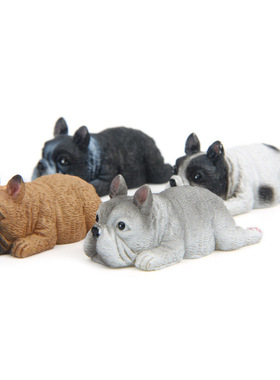 萌款睁眼小号法国斗牛犬模型手办diy冰箱贴公仔磁力贴手机壳素材