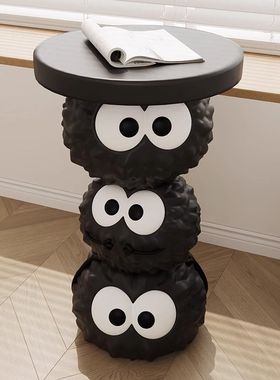 创意煤球客厅电视柜沙发边茶几落地大型家居装饰品乔迁摆件黑色