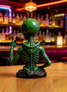 跨境外星人星星人树脂摆件UFO室内户外花园装饰小雕像家居装饰工