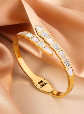 钛钢开口手镯女ins冷淡风